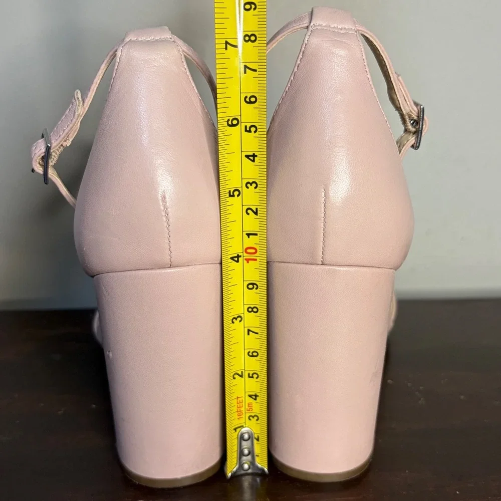 Vince‎ Camuto Pink Block Heel Sandals Good Ankle Strap Leather Women's Size 10M